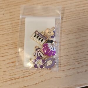 Purple and Gold Small Charm Set